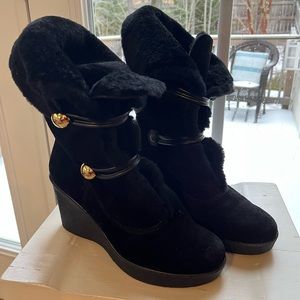 Coach Suede Wedge Boots
